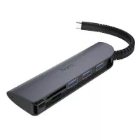 Концентратор HOCO HB17 Type-C на USB3.0*3 + SD + TF 