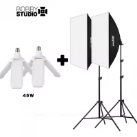 Софтбокс  "BobbyStudio Light" 50x70 (2шт) + Лампа 45w (2шт)