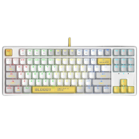 Игровая механическая клавиатура A4tech Bloody S87 Energy White: Проводная TKL клавиатура на оптических переключателях LK Light Strike Red