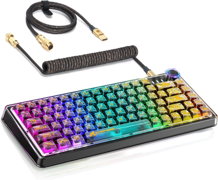 Игровая механическая клавиатура Attack Shark K75 Black Transparent