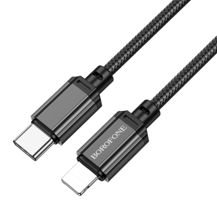 Кабель Borofone BX87 Sharp PD USB-C to Lightning — быстрая зарядка 20W, 1 метр