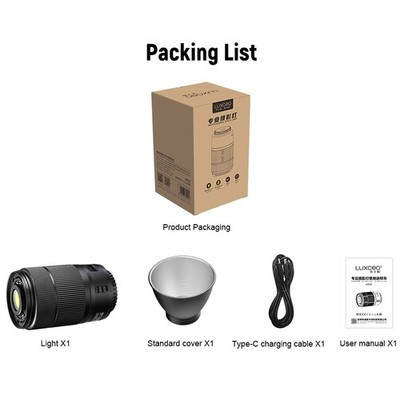 Видеосвет LUXCEO L60W RGB | LED RGB Bi-Color 2500K–6500K, 60 Вт, студийный свет для фото и видео