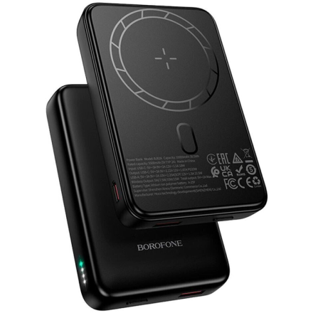 Внешний аккумулятор BOROFONE BJ82A Dawn Magnetic Wireless Power Bank 10000mAh 22.5W (Black
