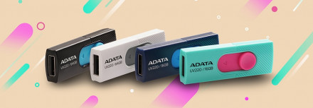 USB Флешка ADATA 32GB UV220 USB 2.0 Black-Blue/White-Grey