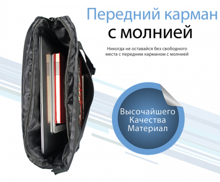 Сумка для ноутбука Promate Gear-MB Lightweight Messenger Bag with Front Storage Zipper for Laptops up to 15.6