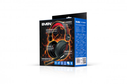 Наушники SVEN AP-G888MV Gaming, черный-красные
