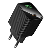 Сетевое зарядное устройство Hoco CS82A 20W USB-C PD с цифровым LED-дисплеем и кабелем Type-C to Lightning