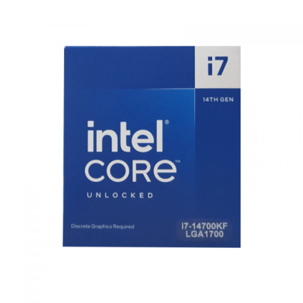 Процессор Intel Core i7-14700KF — LGA1700, 20 ядер / 28 потоков, до 5.6GHz, 28MB L3, без графики, Tray