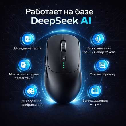 Беспроводная AI-мышь A25 с голосовым вводом, переводом и поиском, Bluetooth/2.4G, rechargeable