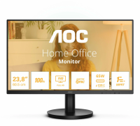 Монитор 23.8" AOC 24B3CA2 Black: Безрамочный Full HD IPS монитор с USB Type-C (Power Delivery), 100 Гц, встроенными динамиками и защитой зрения