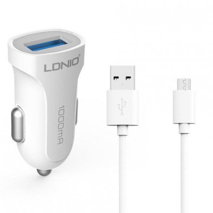 Зарядное устройство в прикуриватель LDNIO DL-C17 1USB DC12-24V/1A с кабелем
