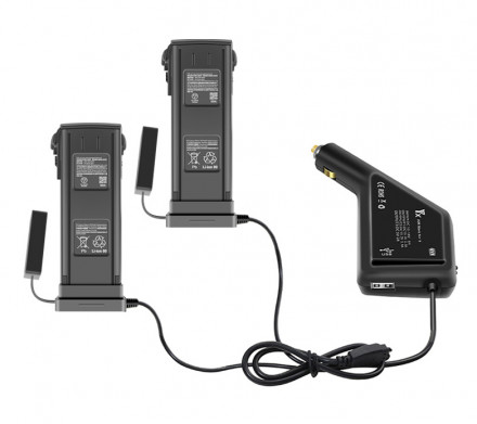 Автомобильное зарядное устройство для 2 аккумуляторов и пульта DJI Mavic 3 (YX)