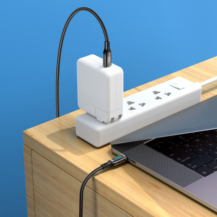 Кабель USB HOCO S51 Extreme PD CHARGING POWER DISPLAY, Type-C -Type-C, 100W, 1,2м