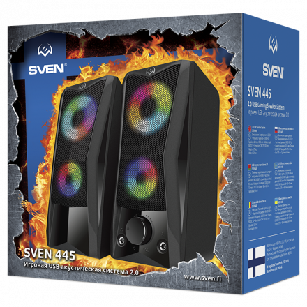 Игровая USB мультимедийная акустика 2.0 SVEN 445