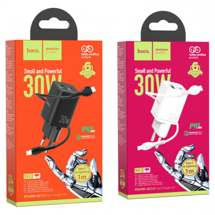Сетевое зарядное устройство Hoco N13 Bright PD30W+QC3.0 charger