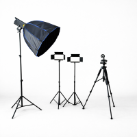 Комплект освещения Home Studio: Bediro T200 Pro 200W + Octobox 70см, 2×RGB LED U600 PRO + стойки и штатив с MagSafe держателем