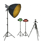 Комплект освещения Home Studio: Bediro T200 Pro 200W + Octobox 70см, 2×RGB LED U600 PRO + стойки и штатив с MagSafe держателем