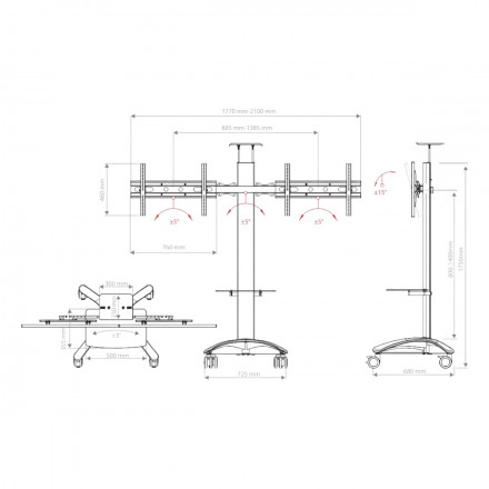 Мобильная стойка ARM MEDIA PT-STAND-15