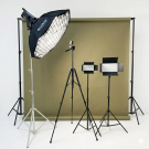 Профессиональный студийный свет Pro Studio Max с фоном: Bediro TJ300II + октобокс 95см + 2×RGB LED панели (U880+ PRO и U600+ PRO) + бумажный фон 2×3м + стойки + штатив F-660TK