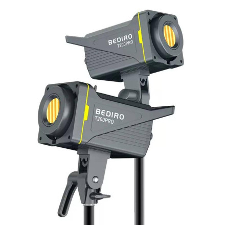 Профессиональный студийный комплект света Bediro T200 Pro 200W + софтбокс 60×90 с сотами + усиленная стойка 2.8 м