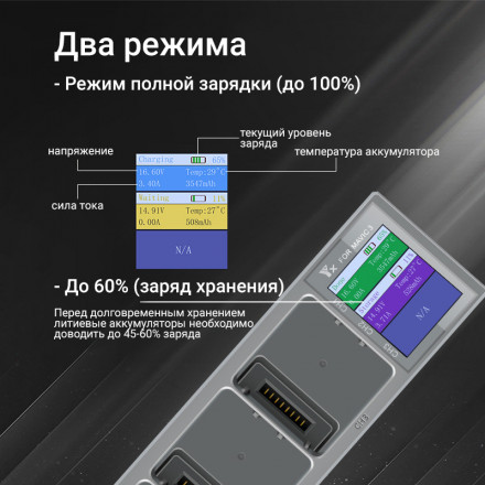 Хаб для зарядки 3-х аккумуляторов DJI Mavic 3 (LCD дисплей) (YX)