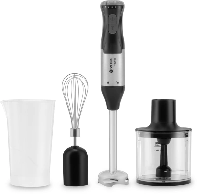 Погружной блендер Vitek VT-3411 ST 800W — ручной блендер с турборежимом и металлической ножкой