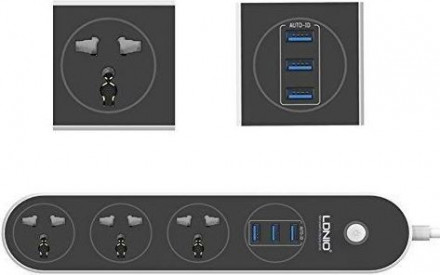 Сетевой фильтр LDNIO Power Socket 3xUSB 3,1A 1,6m SC3301