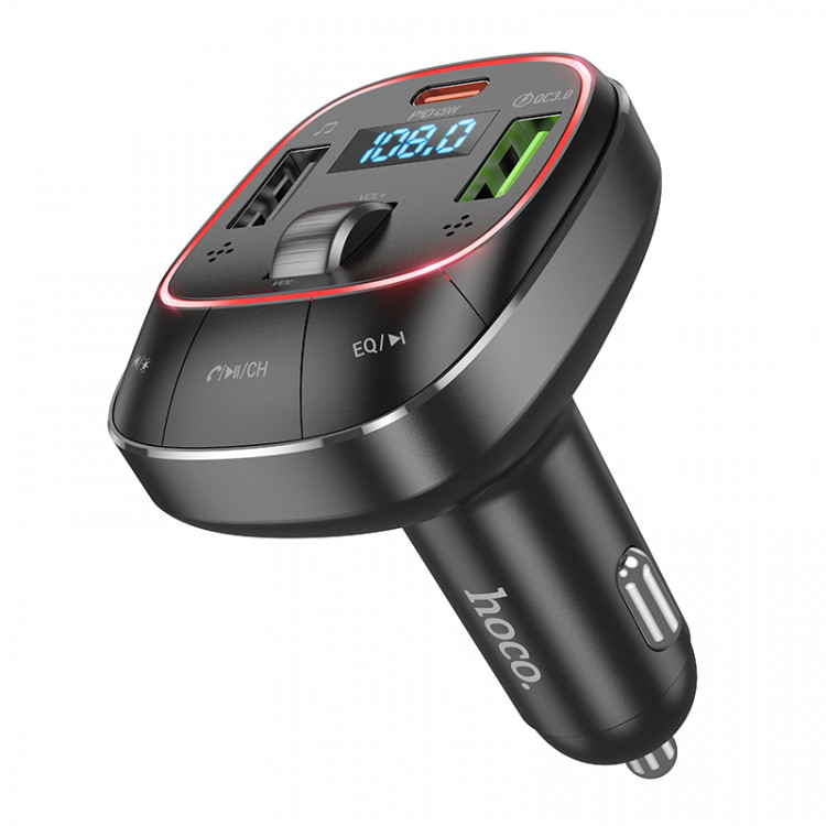 FM-модулятор Hoco E76 PD45W с быстрой зарядкой Type-C 45 Вт и цифровым дисплеем частоты — цена в Кыргызстане