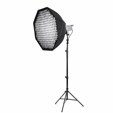 Световой комплект Bediro T200 + октобокс 95 см Bobby Studio + стойка 2.8 м для фото и видеосъёмки
