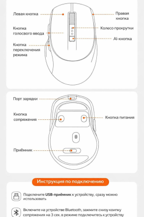 AI-мышь M20 с искусственным интеллектом (с голосовым управлением и DeepSeek)