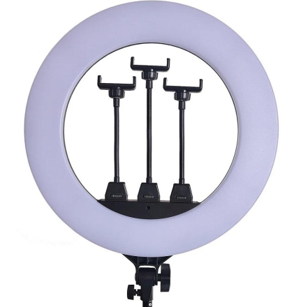 Кольцевая лампа Jmary FM-18R 18" с держателем для телефона и штативом — профессиональный свет для фото и видео