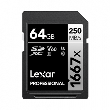SD карта Lexar SDXC, V60, 250Mb/s