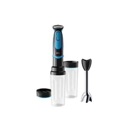 Погружной блендер Braun MQ5252 BKBL MultiQuick 5, 1000 Вт, 21 скорость, с венчиком и измельчителем