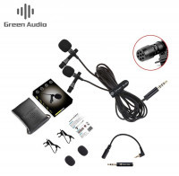 Двойной петличный микрофон Green Audio GAM-16D  Двойной петличный микрофон Green Audio GAM-16D