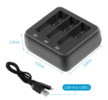 Зарядное устройство для 3 аккумуляторов DJI Osmo Action 3 (YX)