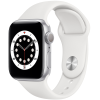 Смарт-часы Apple Watch Series 6 40mm Silver Aluminium White Band MG283 