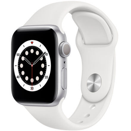 Смарт-часы Apple Watch Series 6 40mm Silver Aluminium White Band MG283