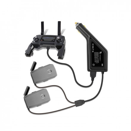 Автомобильное зарядное устройство для 2 аккумуляторов и пульта DJI Mavic 2 (YX)