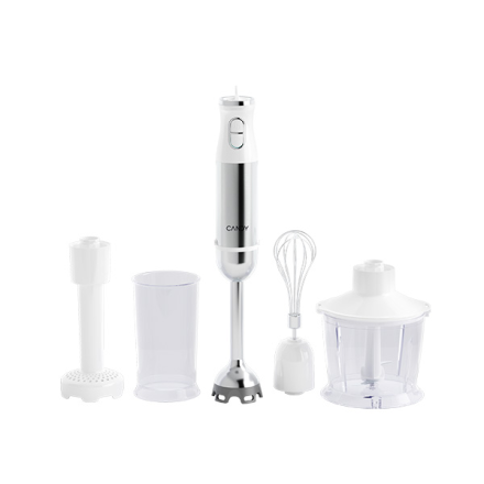 Погружной блендер Candy CB-201, 600 Вт, 2 скорости, с венчиком и измельчителем