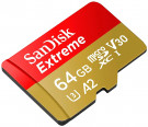 Карта памяти 64Gb SanDisk Extreme microSDXC Class 10 UHS-I U3 V30 A2
