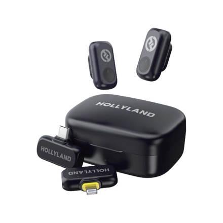 Беспроводной микрофон Hollyland LARK A1 Combo для iPhone и Android, 2 передатчика, USB-C + Lightning, кейс для зарядки