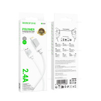 Кабель Borofone BX107 USB to Lightning/Micro USB 2.4A 