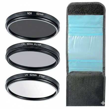 Набор фильтров Junestar JSR-1846 3-в-1 (UV / CPL / ND8) — универсальное решение для фото- и видеосъёмки на смартфон и камеру.