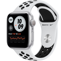 Смарт-часы Apple Watch Nike Series 6 40mm Silver Aluminium Black Nike Band M00T3 