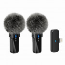 Беспроводной петличный микрофон N3 Lightning Iphone (Двойной) + ветрозащита Беспроводной петличный микрофон N3 Lightning Iphone (Двойной) + ветрозащита