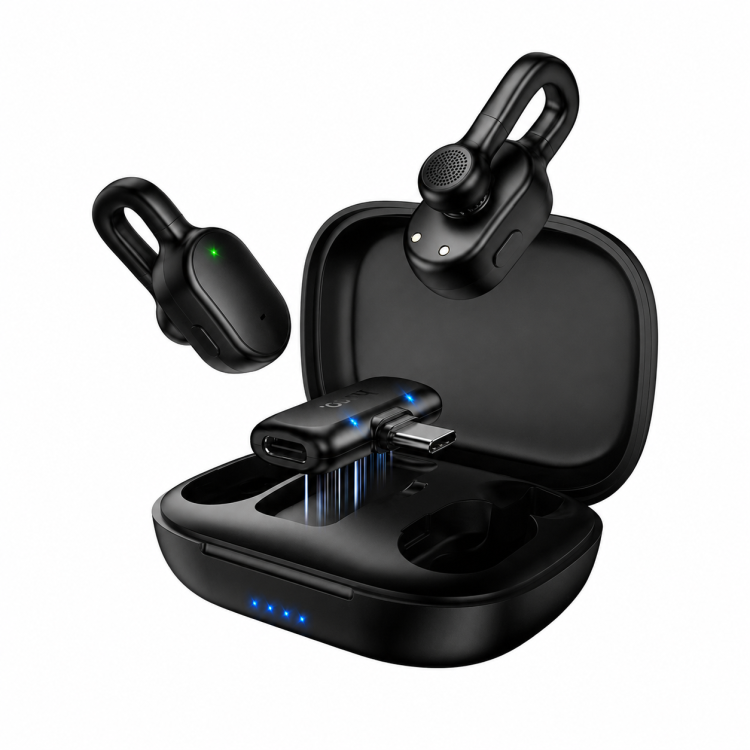 Беспроводная петличная микрофонная система Hoco L27 Dual Hidden Type-C — два микрофона скрытого ношения и зарядный кейс