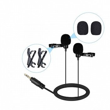 Двойной Петличный Микрофон Woopower Для Телефона (4 PIN)