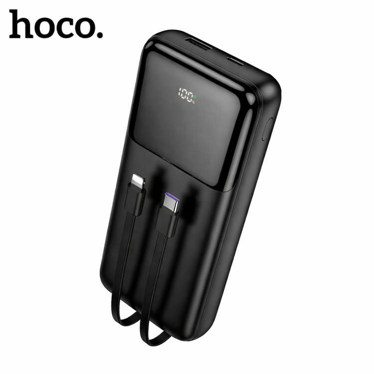 Power Bank HOCO DB99A 20000 mAh со встроенными кабелями Type-C и Lightning, быстрая зарядка 22.5W — купить в Бишкеке