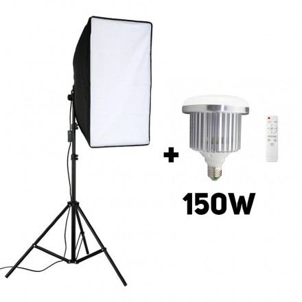 Набор Cофтбокс "BOBBYSTUDIO LIGHT" 50x70 + Умная Лампа 150w + ШТАТИВ WEIFENG WF-3560