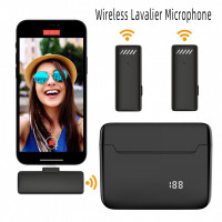 Двойной беспроводной петличный микрофон с дисплеем и зарядным футляром S13